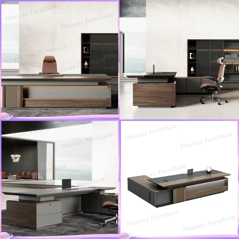 Office Furniture Table - Luxury Executive Desk Solid Wood Office