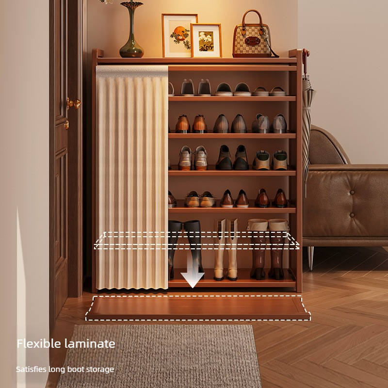 Room Divider Bamboo - Light Luxury Dust-Proof Cloth Curtain Storage