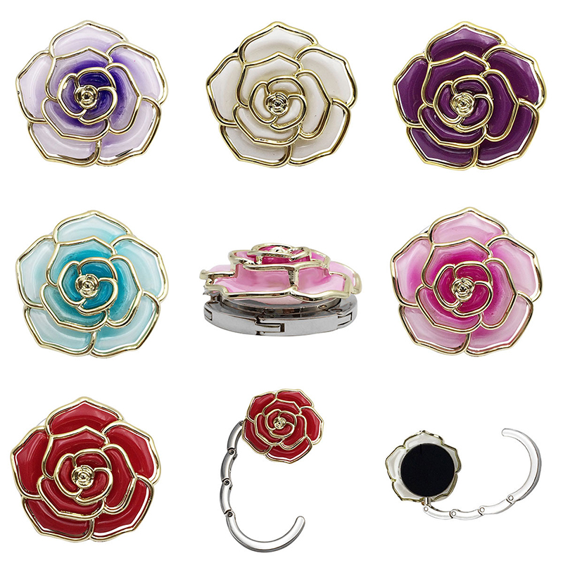 Office Furniture Layout - Portable Folding Table Bag Hook Flower