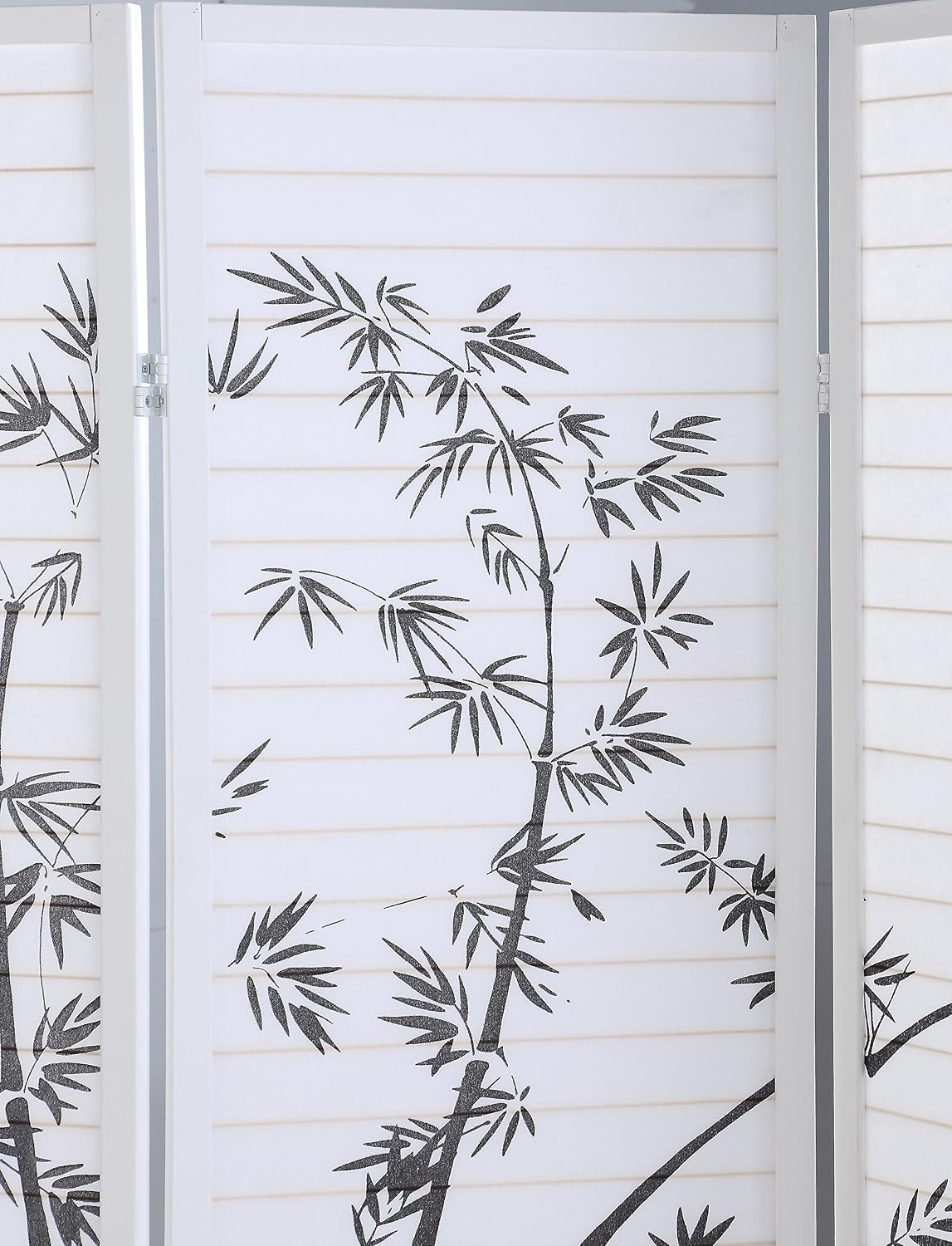 4-Panel Bamboo Print White Fra - Room Divider Bamboo review and price