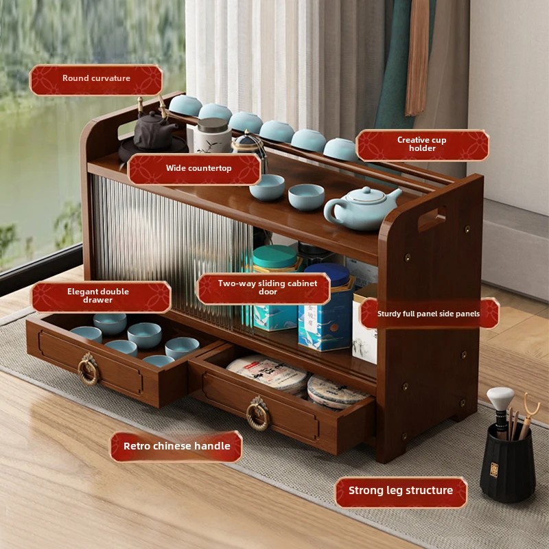 Desktop Tea Set Display Rack S - Room Divider Bamboo review and price