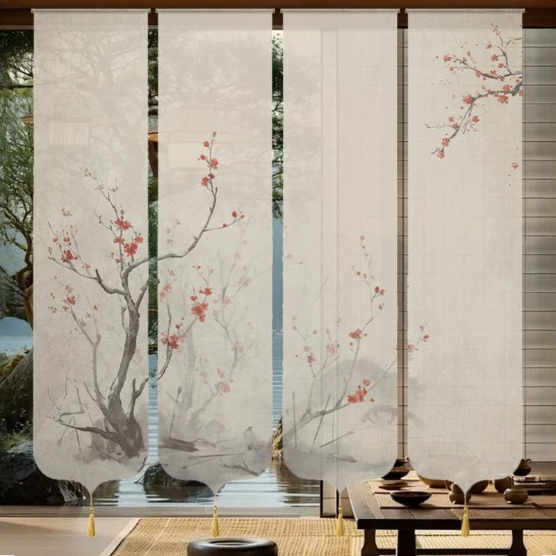 Zen Bamboo Print Sheer Room Di - Room Divider Bamboo review and price