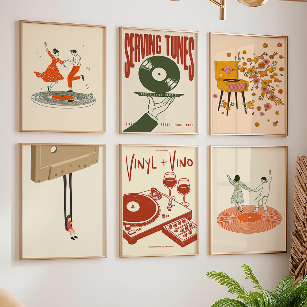 1pc Vintage Music Canvas Poste - Office Furniture Layout review and price