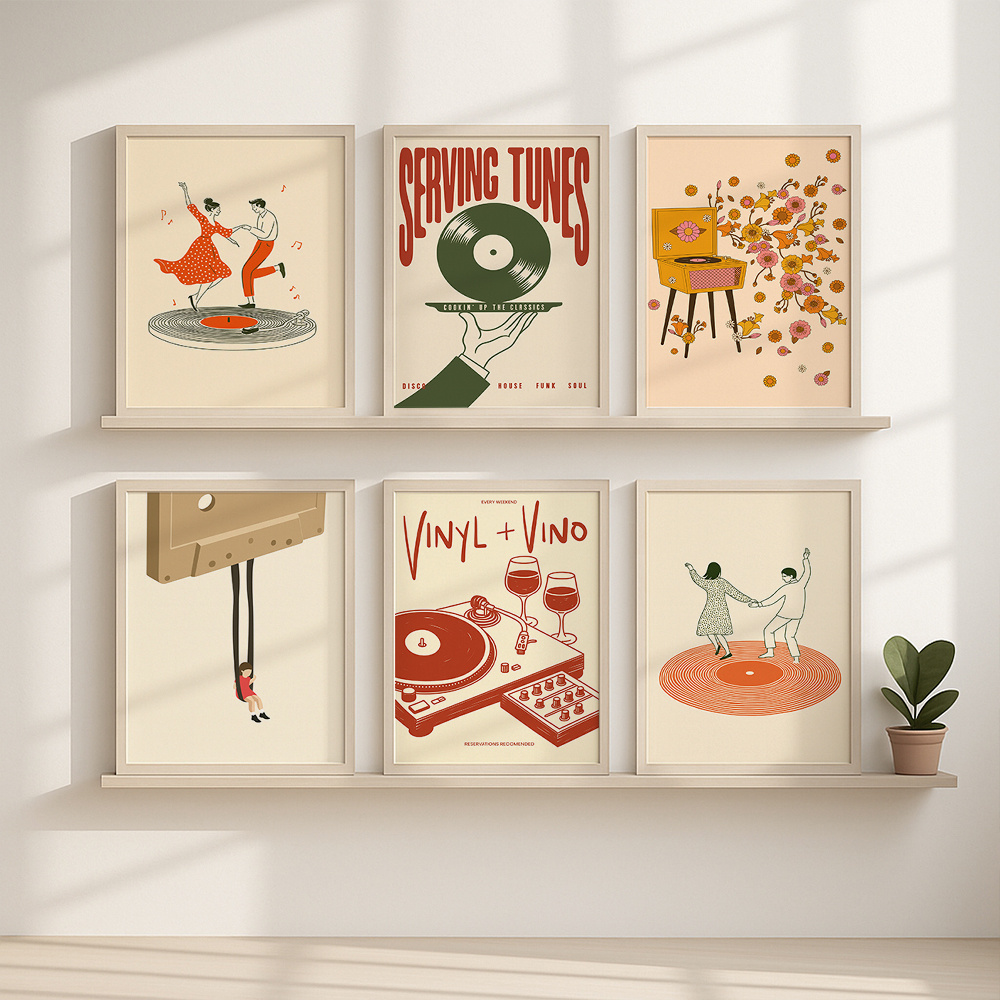 1pc Vintage Music Canvas Poste - Office Furniture Layout review and price