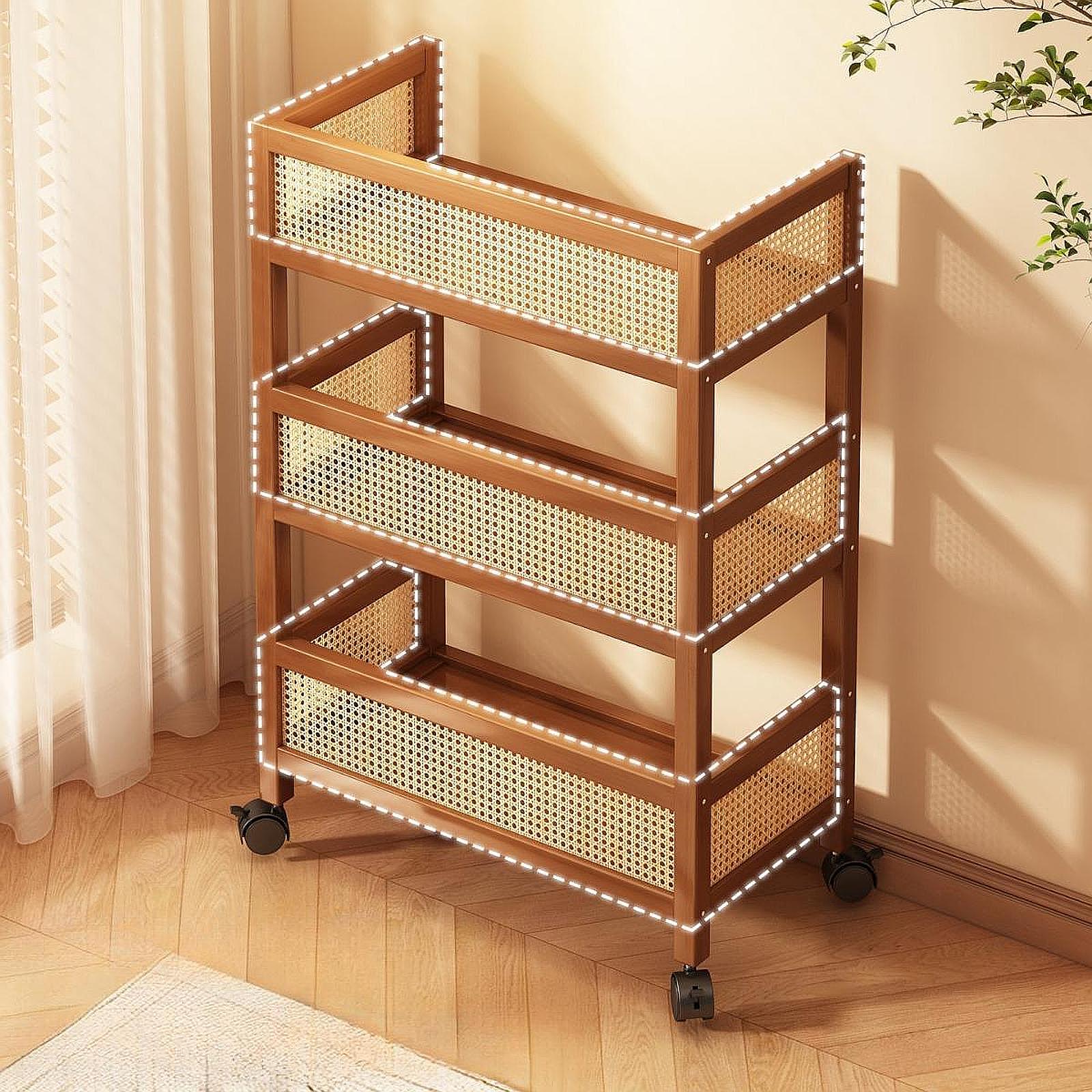 3 Tiers Rolling Utility Cart S - Room Divider Bamboo review and price