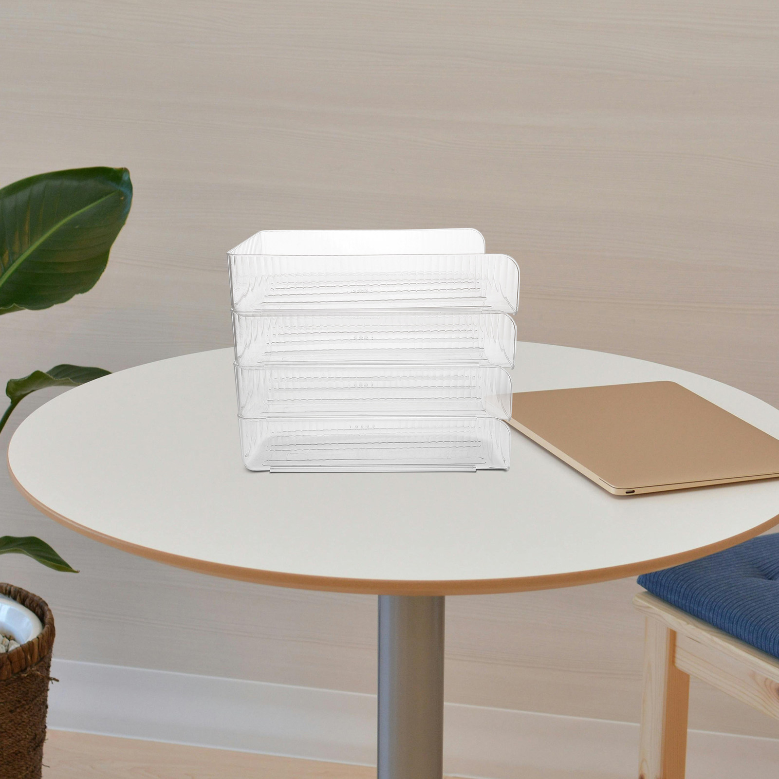 4Pcs Clear Desk Paper Tray Org - Desktop Filing Tray review and price