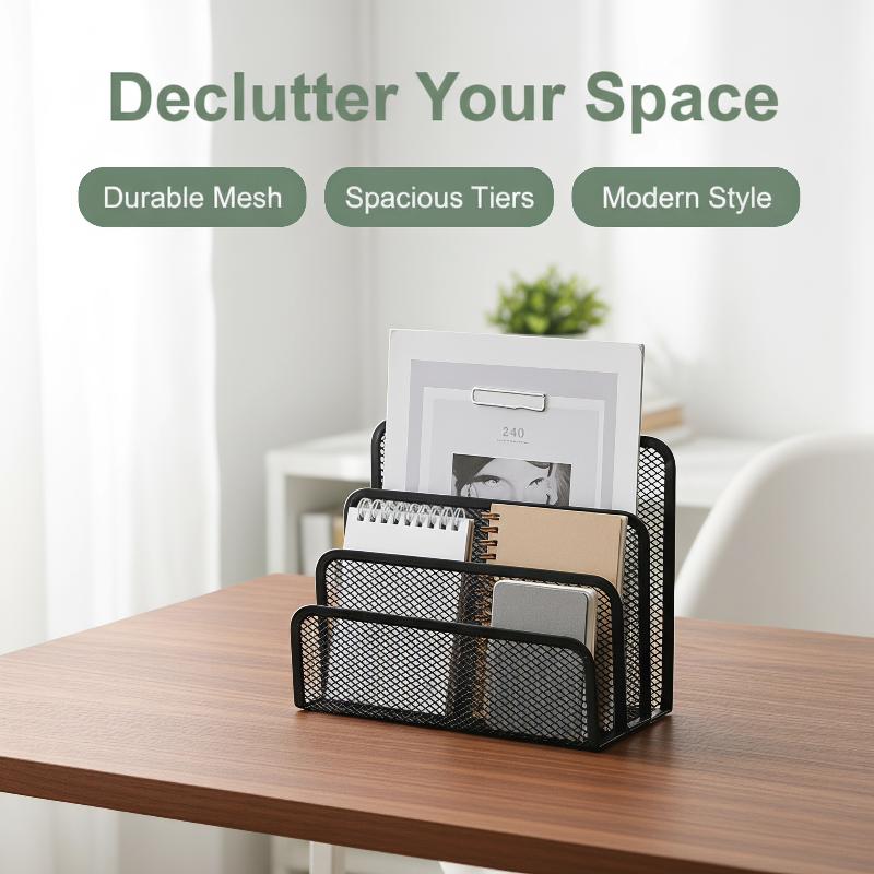 Black Metal Mesh 3 Tier Desk O - Desktop Filing Tray review and price